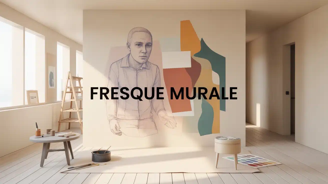Fresque murale facile : mur blanc prêt à peindre