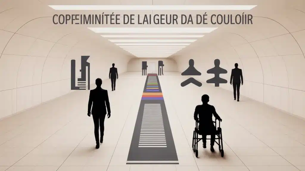 Largeur de couloir et repère 90 cm pour circulation fluide