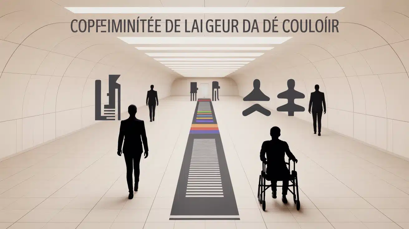 Largeur de couloir et repère 90 cm pour circulation fluide