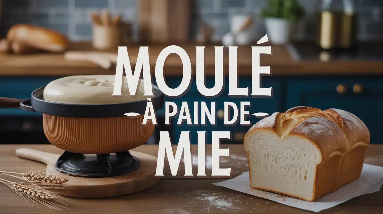 Moule à pain de mie avec pain tranché parfaitement carré