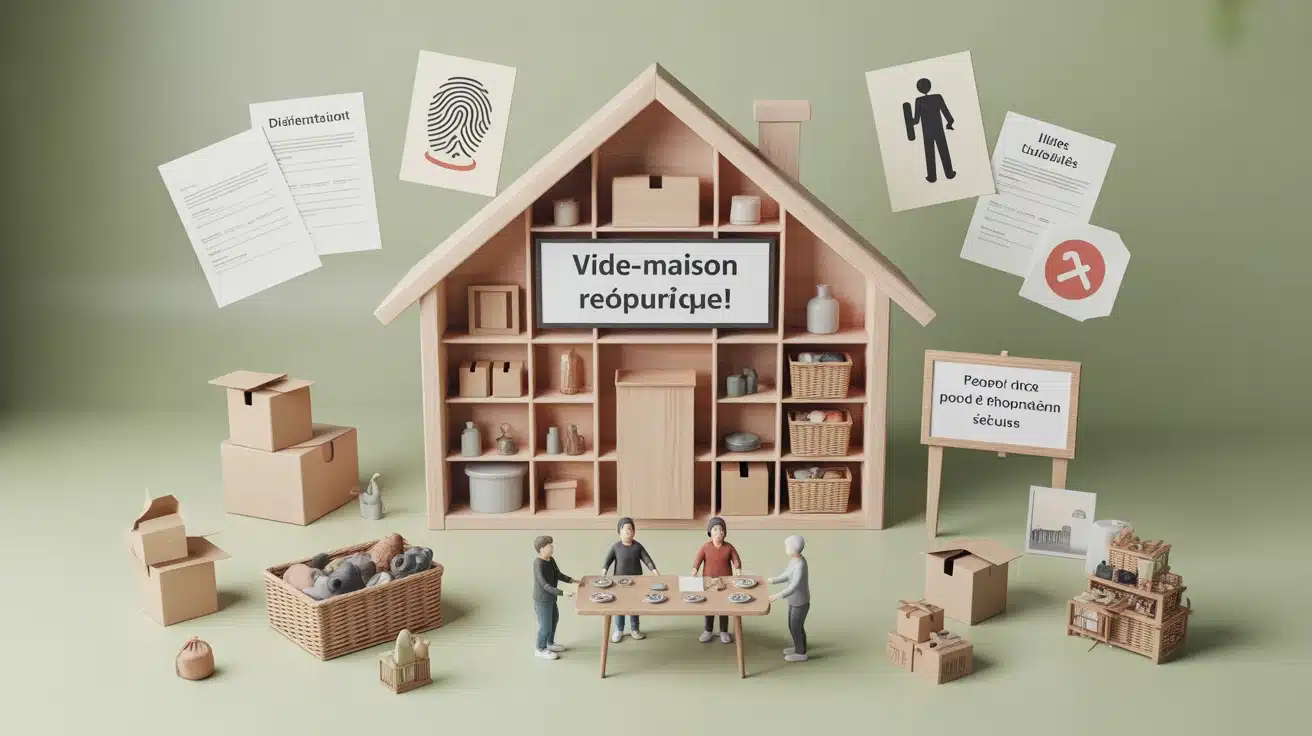 Illustration d’un vide-maison organisé et légal