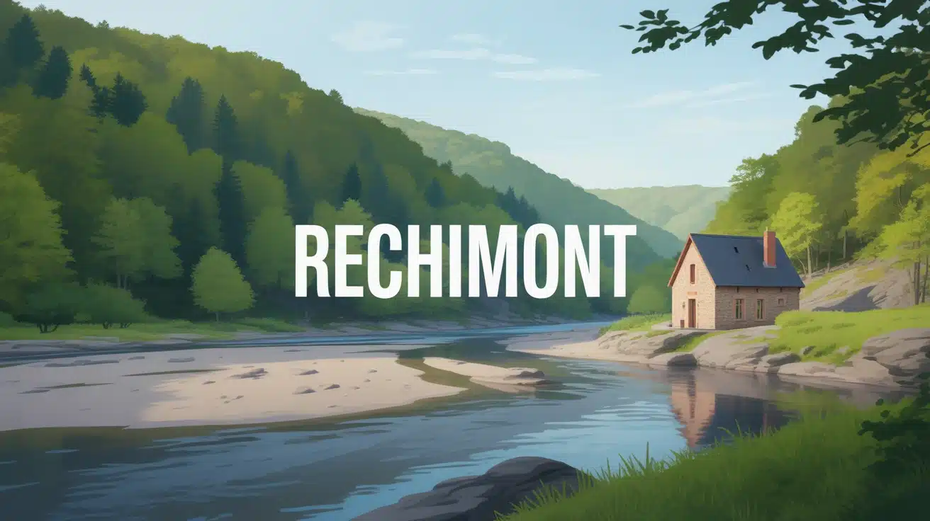 Paysage naturel avec refuge en grès schisteux à Rechimont