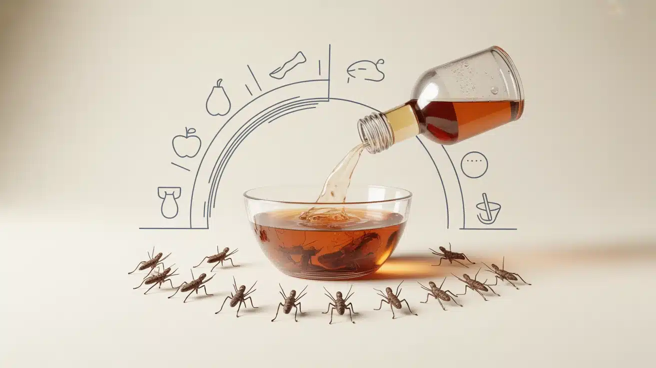 Piège à moucherons maison au vinaigre de cidre et liquide vaisselle pour éliminer les moucherons