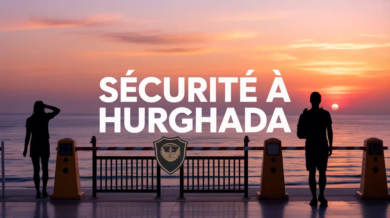 Illustration vectorielle sécurité à Hurghada coucher de soleil mer Rouge