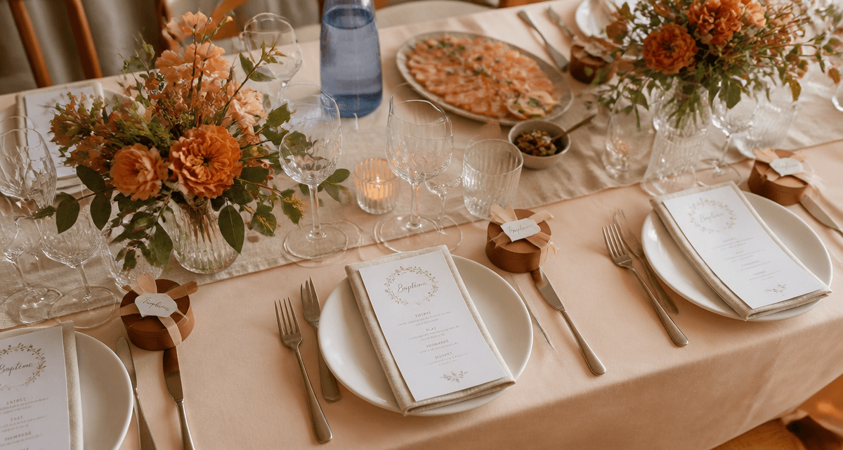 bapteme au restaurant table decoree