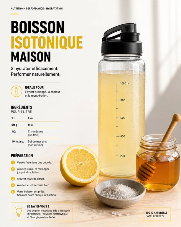 Recette de boisson anti-crampes maison pour sportifs avec ingrédients naturels