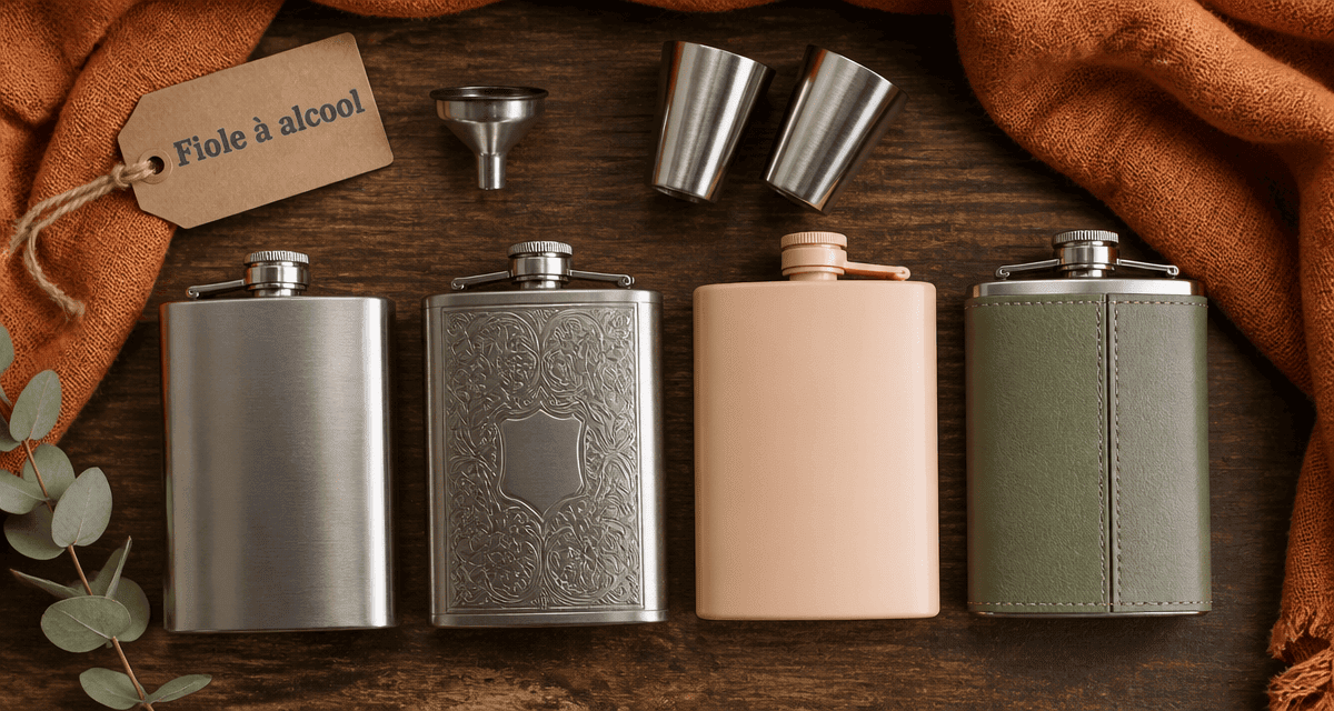 fiole alcool matériaux durables sur table