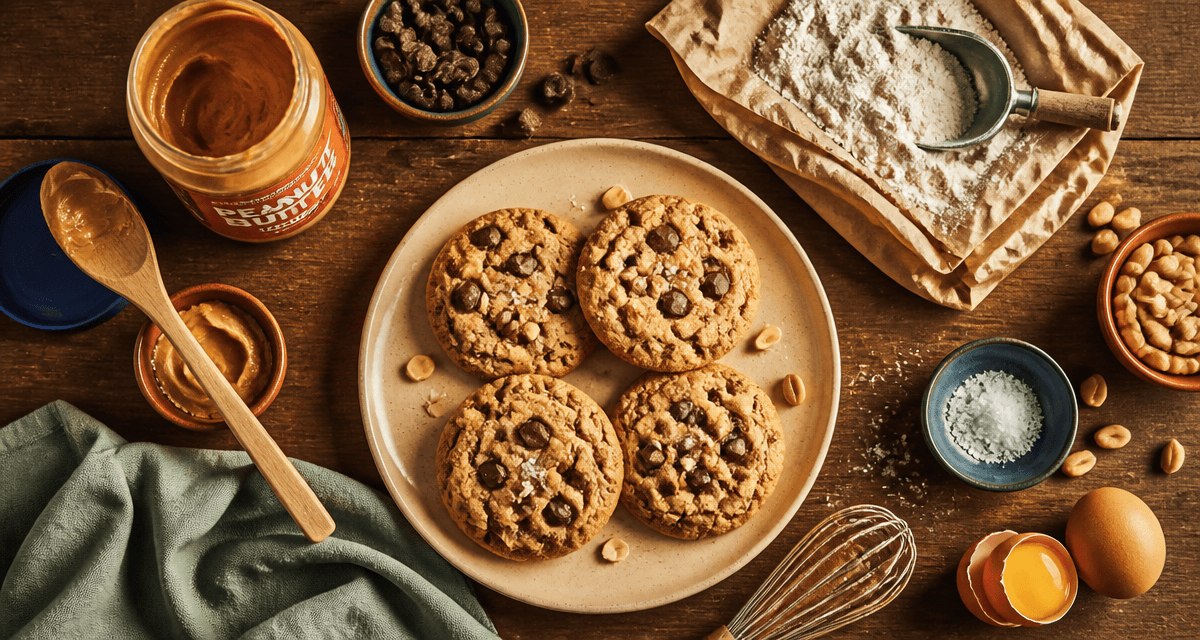 recette au beurre de cacahuete cookies et ingrédients
