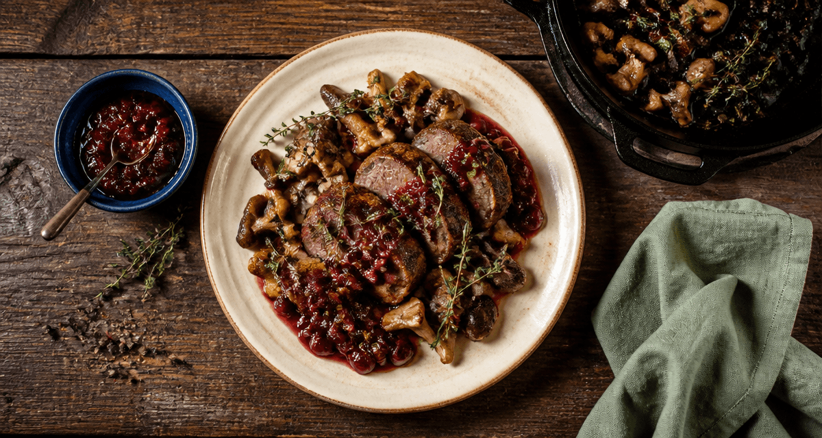 recette filet de sanglier à la poêle médaillons et sauce airelles