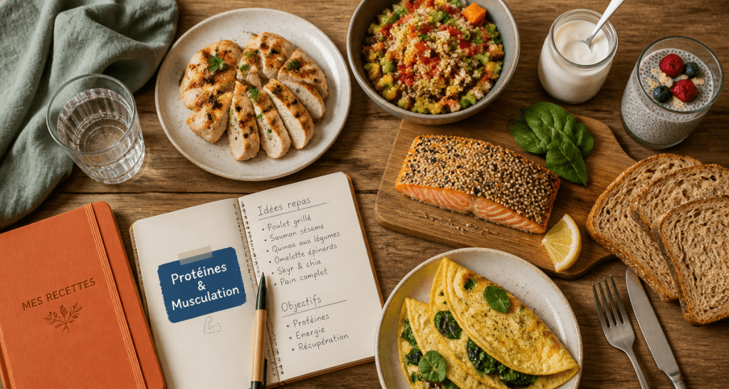recette riche en proteine musculation table aliments variés