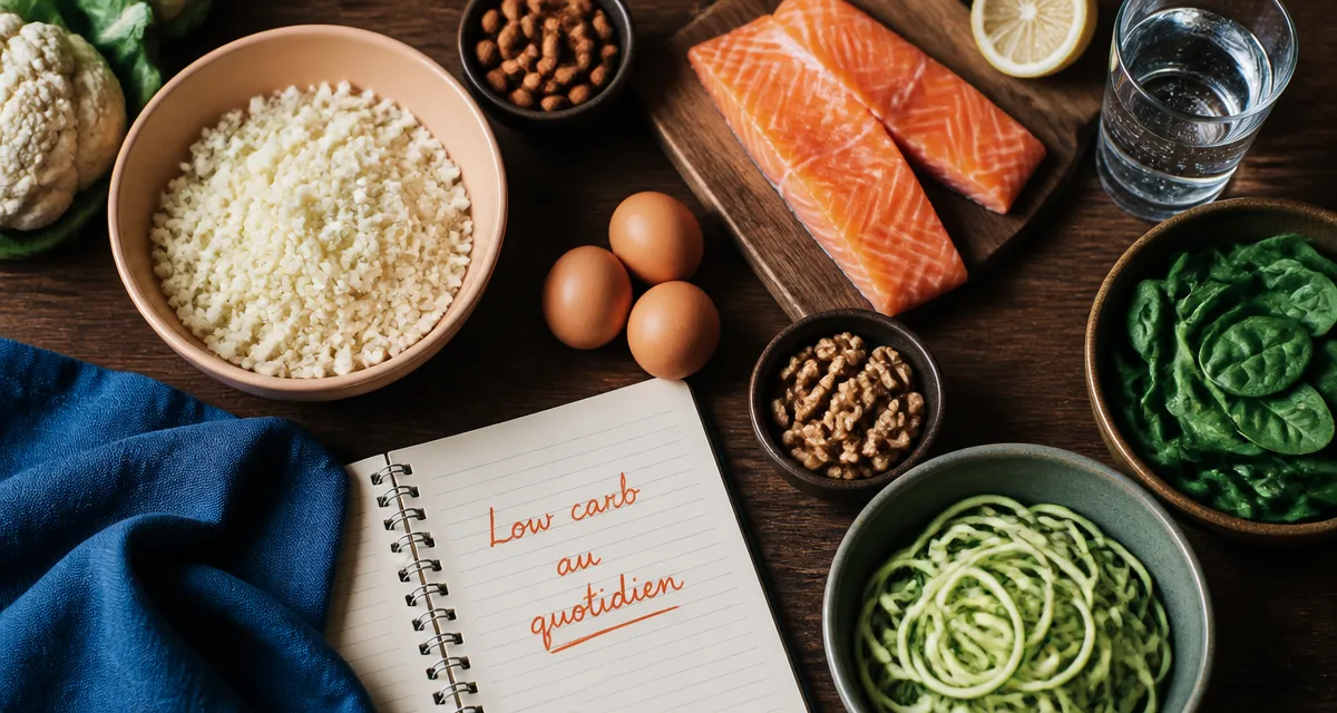 aliments pauvre en glucide assortis sur table