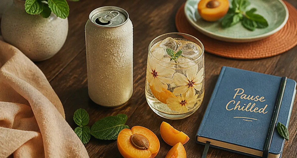Chilled boisson canette et verre sur table