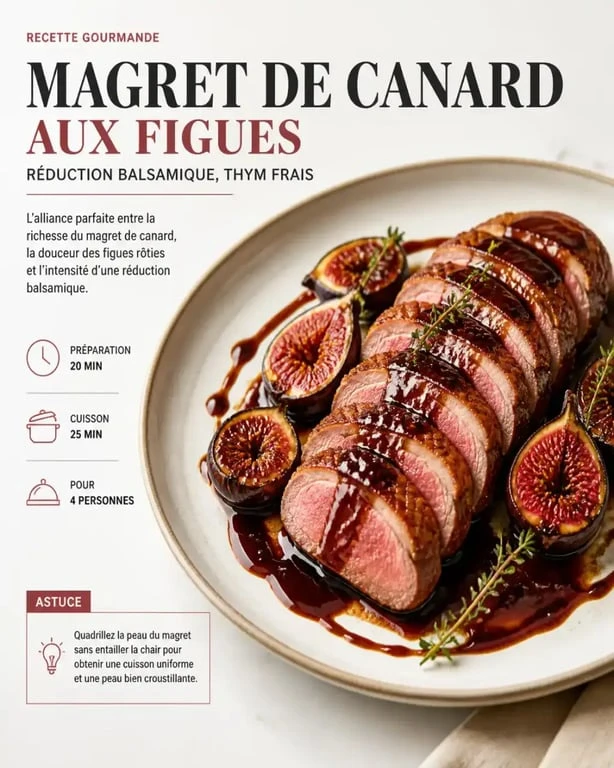 Magret de canard aux figues, spécialité du restaurant Le Montreau à Montreuil