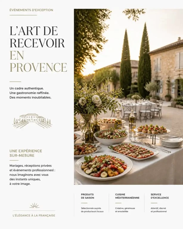 Buffet traiteur gastronomique pour événement à Aix-en-Provence