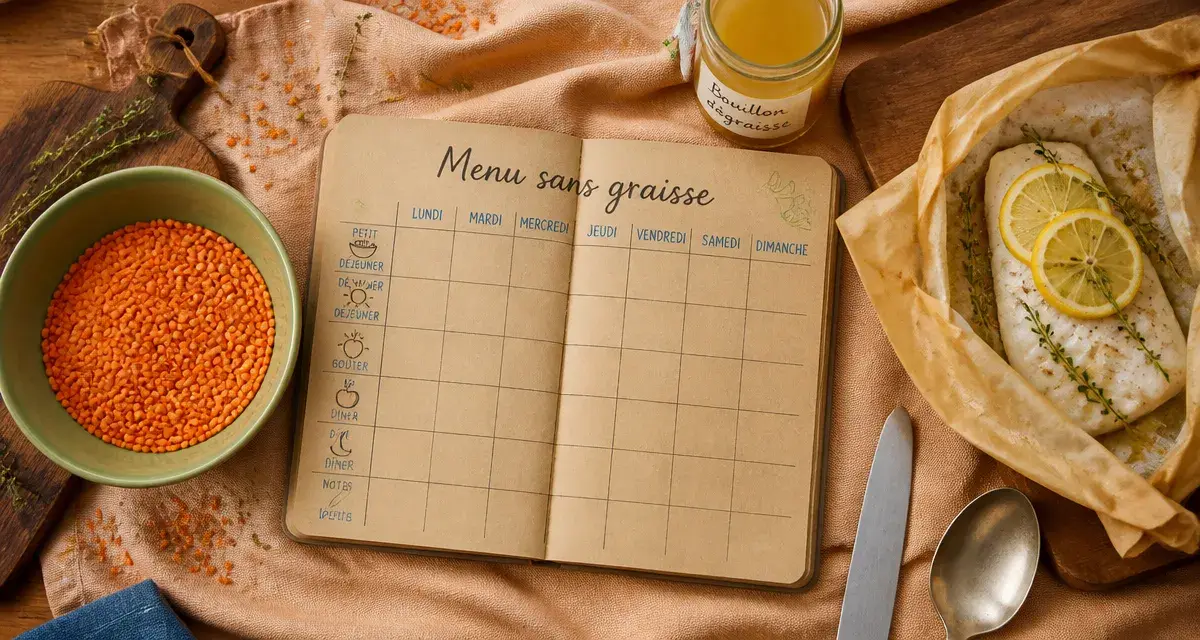 Menu semaine sans graisse : 7 jours de plats légers