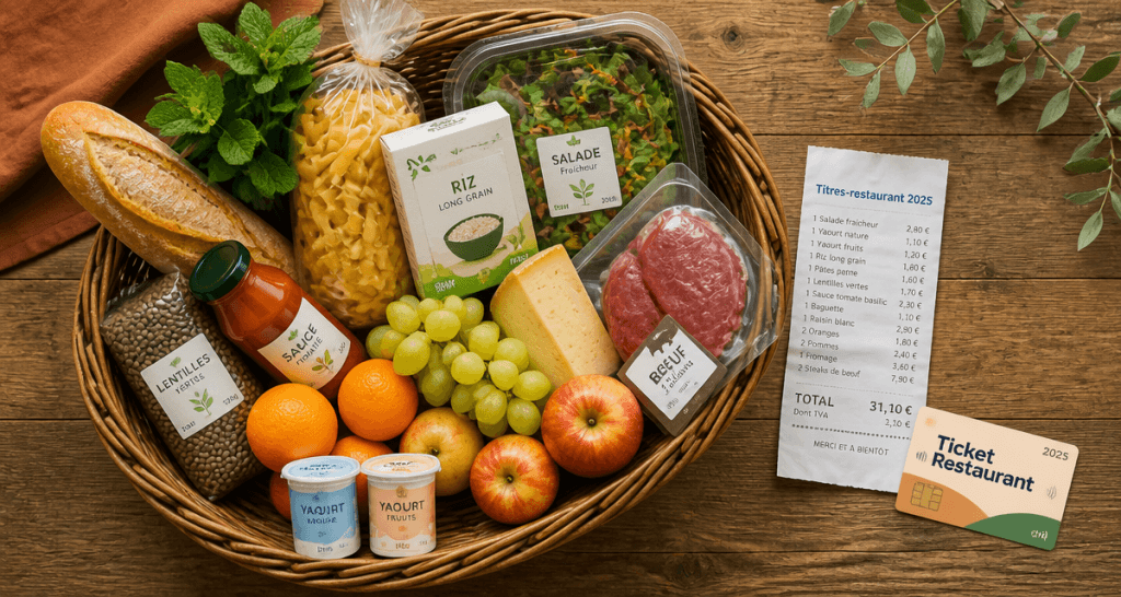 ticket restaurant 2025 liste produits panier