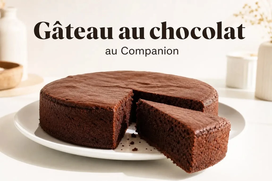 Meilleur gâteau au companion : gâteau au chocolat moelleux présenté sur une assiette blanche